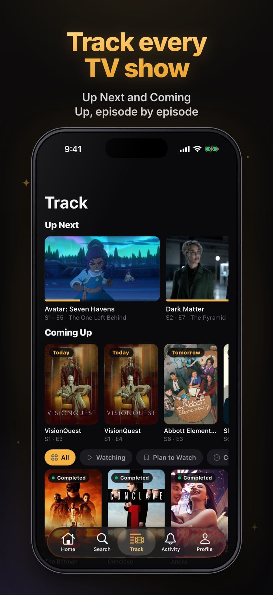 Episio Up Next and Coming Up episode tracking